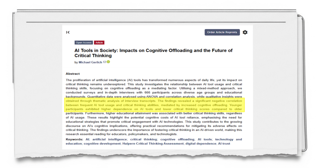 Al Tools in Society: Impacts on Cognitive Offloading and the Future of Critical Thinking