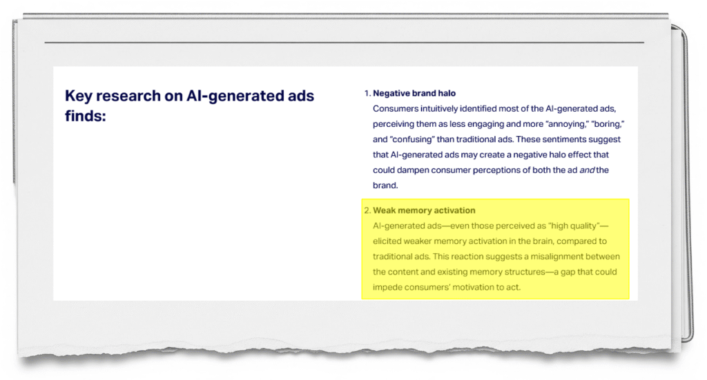 Key research on Al-generated ads finds:
