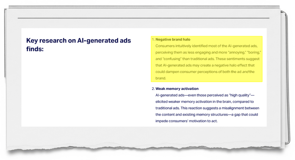 Key research on Al-generated ads finds: