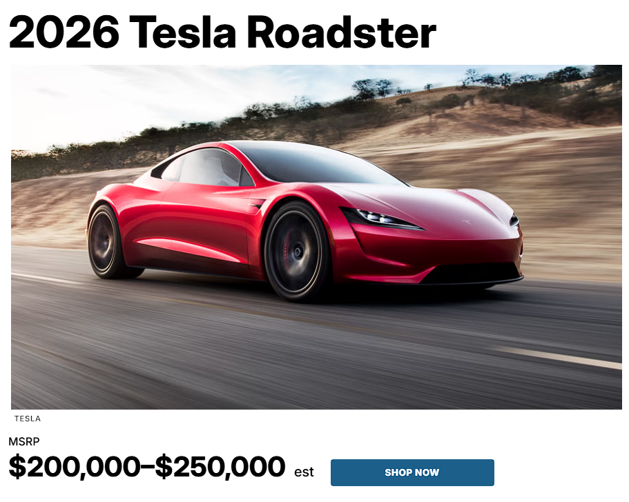 2026 Tesla Roadster